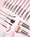 BESTOPE PRO Makeup Brushes with Case, 20PCs Travel Makeup Brush Set, Foundation Concealer Blush Eyeshadow Brush Set Contour