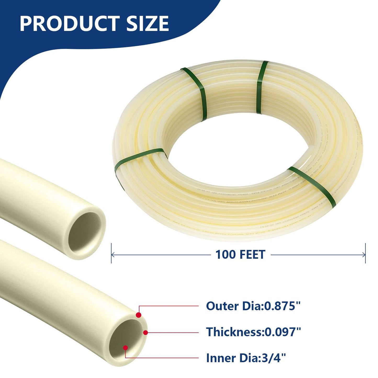 3/4" 100ft PEX-A Pipe (White & Cutter)