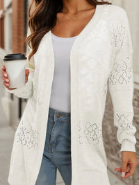 Women's Cardigan Sweater Lightweight Crochet Long Sleeve Loose Soft Drape Front Cardigan Bohemian Beach Cover-up