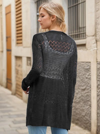 Women's Cardigan Sweater Lightweight Crochet Long Sleeve Loose Soft Drape Front Cardigan Bohemian Beach Cover-up