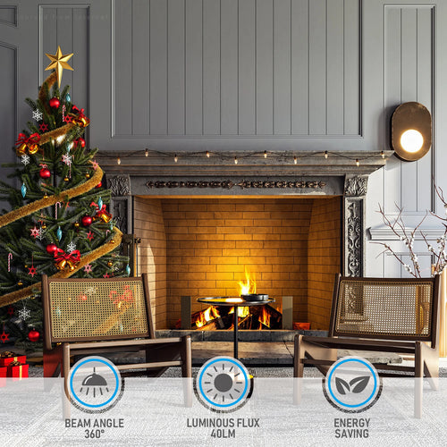 25-Pack C7 LED Christmas Light Bulb, 0.6W Clear Glass C7 Replacement Bulbs, 2700K Soft White, E12 Candelabra Base Night Light Bu