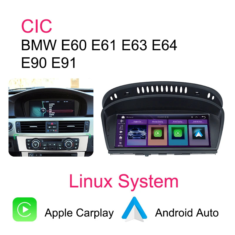 AUTOTOP 8.8" Wireless Carplay Android Auto Car Radio For BMW 3/5 Series E60 E61 E62 E63 E90 E91 CIC CCC Linux Touch Screen