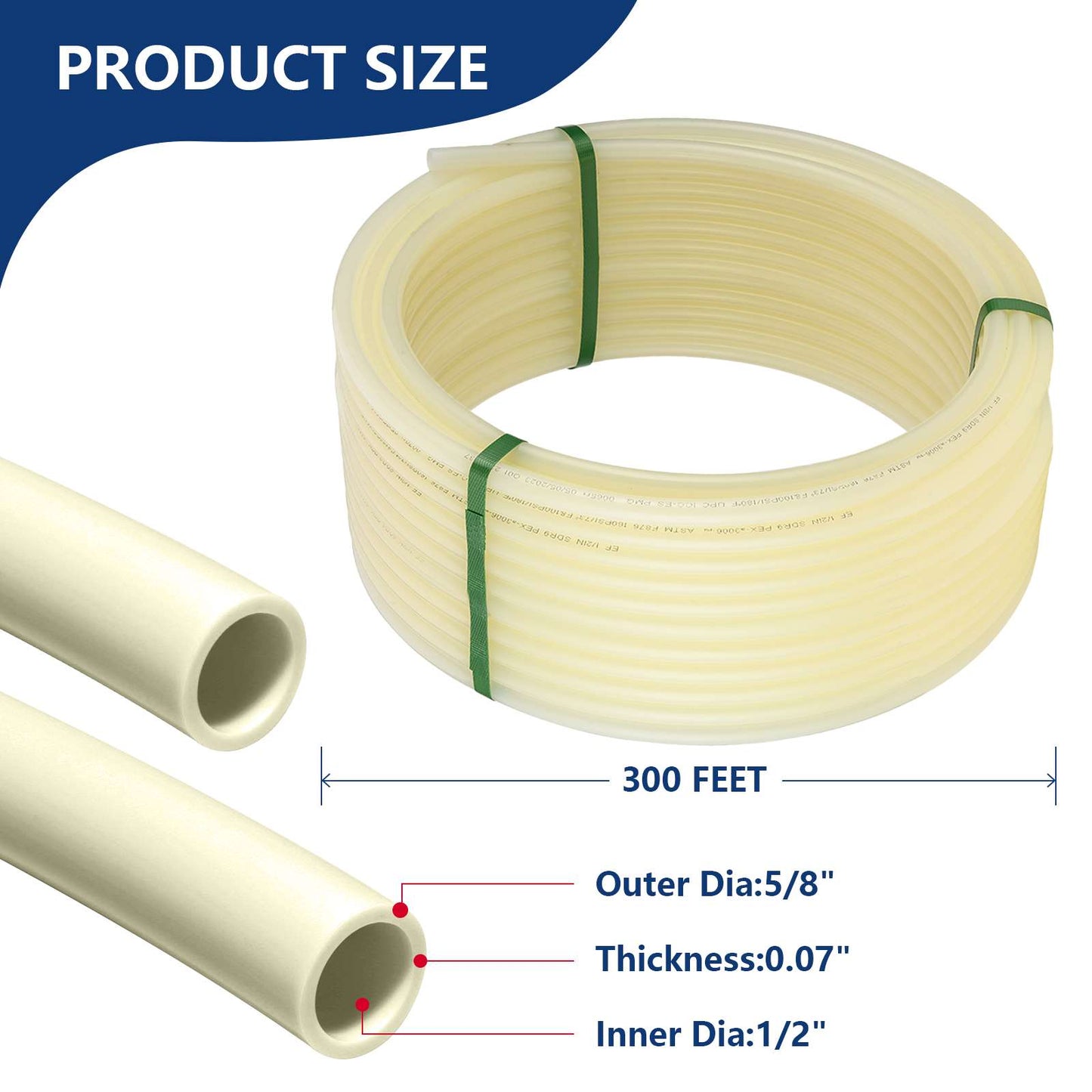 1/2" 300ft PEX-A Pipe (White & Cutter)