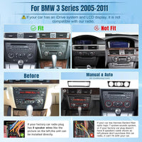 9 Inch Wireless Car Stereo for BMW 3 Series 328i 335i 325i 2005-2011 HD Touchscreen Car Radio with Backup Camera GPS WIFI 2G+32G