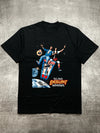 Men's Black Crew - Neck Short - Sleeve Cotton T - Shirt (200g) with "Bill & Ted's Excellent Adventure" Heat - Transfer Print