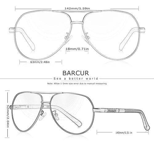 BARCUR Men sunglasses Polarized UV400 Protection Driving Sun Glasses Women Male Oculos de sol