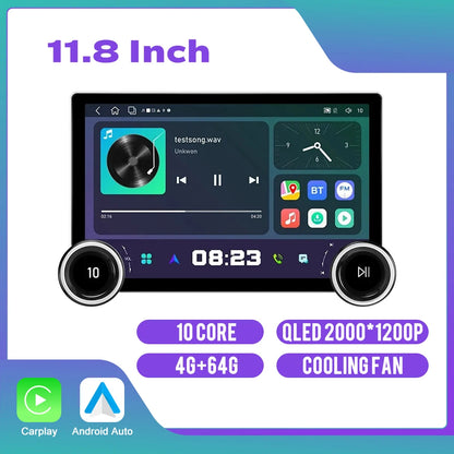 10.1/10.33/11.8 inch Screen Diamond 2K Android Car Radio 2Din Multimedia Player Double Knob Carplay Android Auto GPS Car Audio