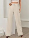 Wide Leg Pants High Waisted Capris Straight Long Trousers with Pockets   elegante  women clothes
