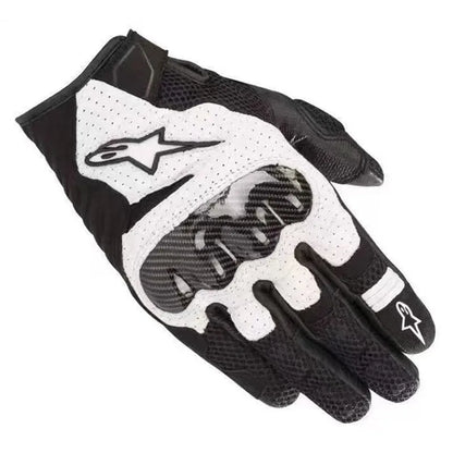 ALPINESTARS Motorcycle Gloves Black Racing Genuine Leather Motorbike Black White Road Riding Team Gloves Summer Winter