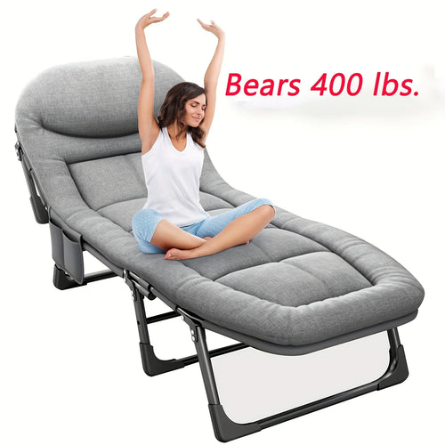 320-pound Capacity Safe And Reliable Adult Folding Chair, Yard Leisure, 8-leg Support Outdoor Camping Portable Single Bed