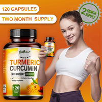 Turmeric Curcumin - 95% Curcumin & Bioperine - Highly Absorbable Turmeric Supplement, Joint & Digestion Health - 120 Capsules