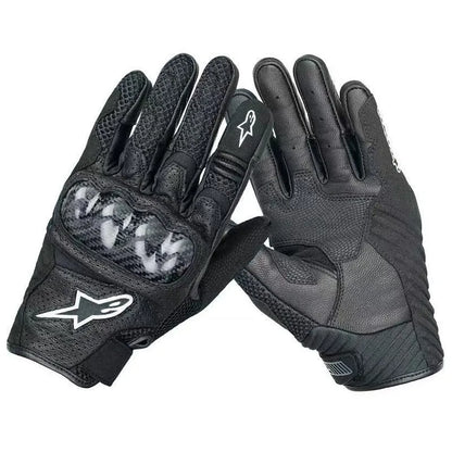 ALPINESTARS Motorcycle Gloves Black Racing Genuine Leather Motorbike Black White Road Riding Team Gloves Summer Winter