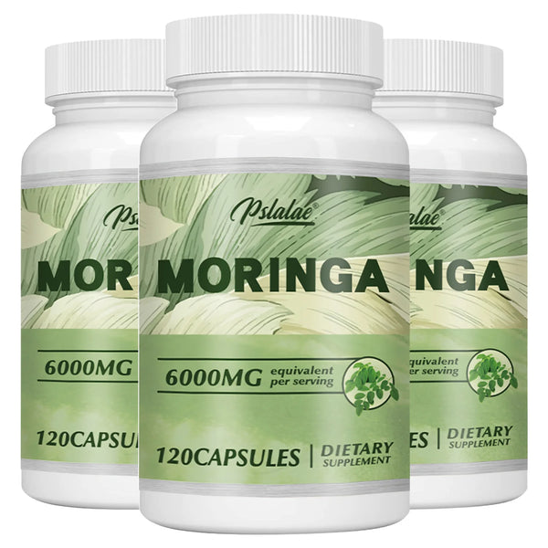 Moringa Capsules 6000mg - Support Healthy Energy Levels, Weight Management, Healthy Joints, Antioxidants - 120 Capsules