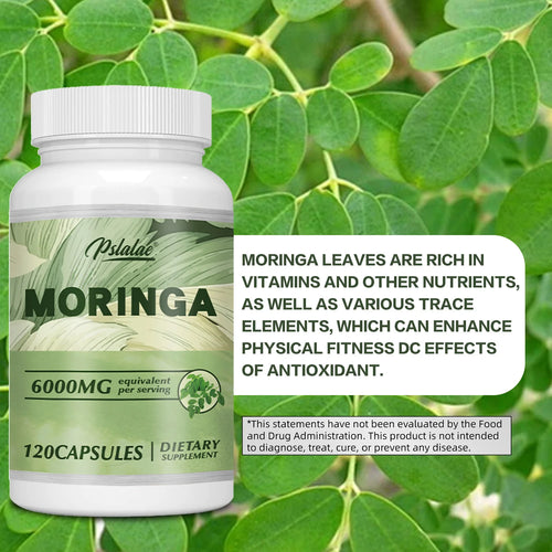 Moringa Capsules 6000mg - Support Healthy Energy Levels, Weight Management, Healthy Joints, Antioxidants - 120 Capsules