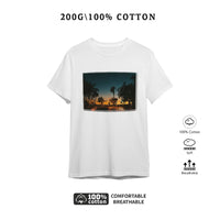 West Coast Street Series Printed American Short Sleeve T-Shirt Couple's Half Sleeve Tops Men's and Women's Street