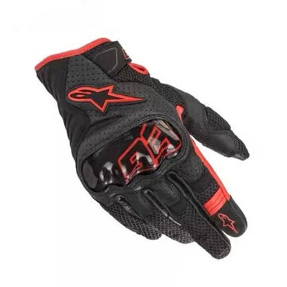 ALPINESTARS Motorcycle Gloves Black Racing Genuine Leather Motorbike Black White Road Riding Team Gloves Summer Winter