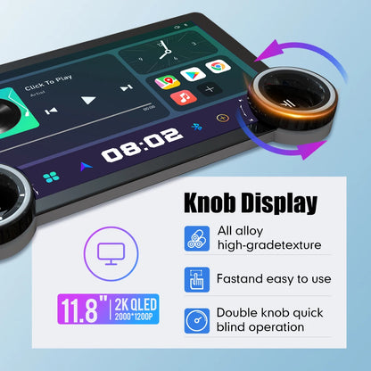 10.1/10.33/11.8 inch Screen Diamond 2K Android Car Radio 2Din Multimedia Player Double Knob Carplay Android Auto GPS Car Audio