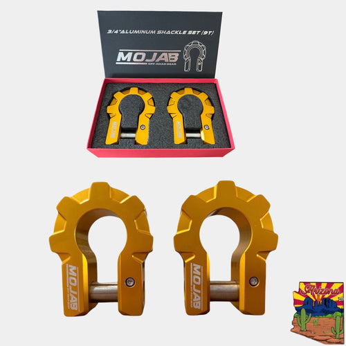3/4'' Extreme duty Aluminum D-Shackle set (9T) (LIFETIME WARRANTY*) MOJAB OFFROAD