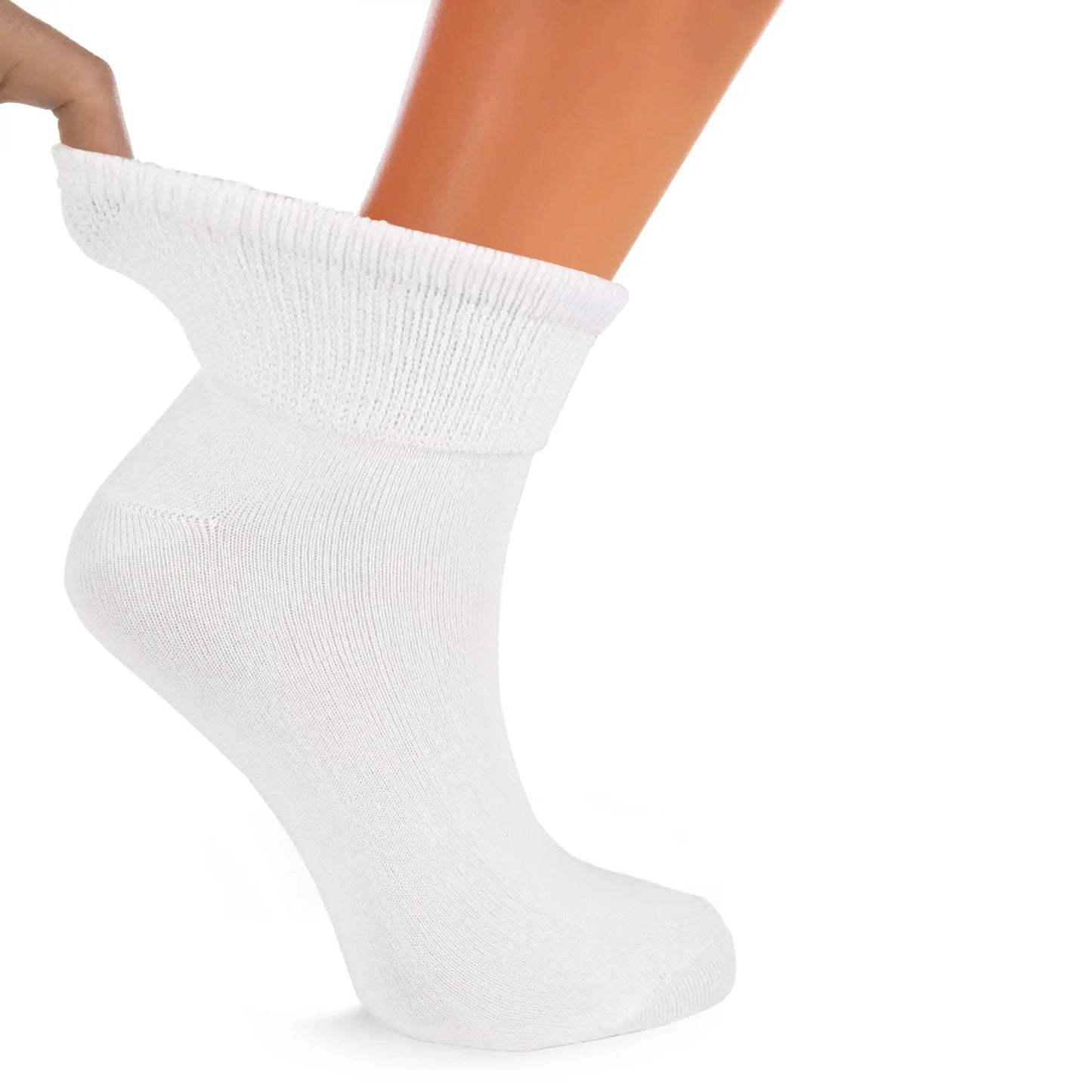 Women’s Diabetic Ankle Socks 3 Pairs Soft Cotton, Non-Binding Top, Seamless Toe, Promotes Circulation, Shoe Size 9-11