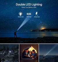 49000mAh Solar Power Bank Portable Charger with Dual USB, Fast Charging, Waterproof, LED for Outdoor Camping Phones Tablets