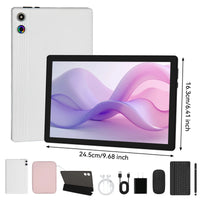 A10L 10 Inch Tablet Android 14 12GB RAM 64GB ROM 1TB Expand WiFi6 Face Unlock HD IPS Screen Keyboard Mouse Stylus With Pick Bag