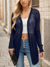 Women's Cardigan Sweater Lightweight Crochet Long Sleeve Loose Soft Drape Front Cardigan Bohemian Beach Cover-up