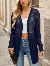 Women's Cardigan Sweater Lightweight Crochet Long Sleeve Loose Soft Drape Front Cardigan Bohemian Beach Cover-up
