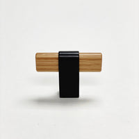 Black and Oak Wood "Crossing" Cabinet Knob and Drawer Handles Euro • Knobs