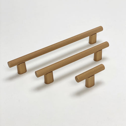 Knurled "Karl" Champagne Bronze Cabinet Knobs and Drawer Pulls Euro • Knobs