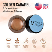 Golden Caramel Any Wear Creme - A Waterproof Multi-tasking creme to powder product for eyes, cheeks & lips. Can be worn anywhere Mommy Makeup