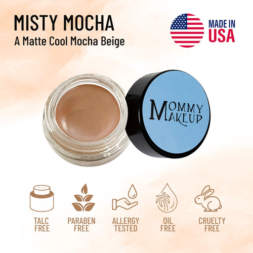 Misty Mocha Any Wear Creme - A Waterproof Multi-tasking creme to powder product for eyes, cheeks & lips. Can be worn anywhere Mommy Makeup