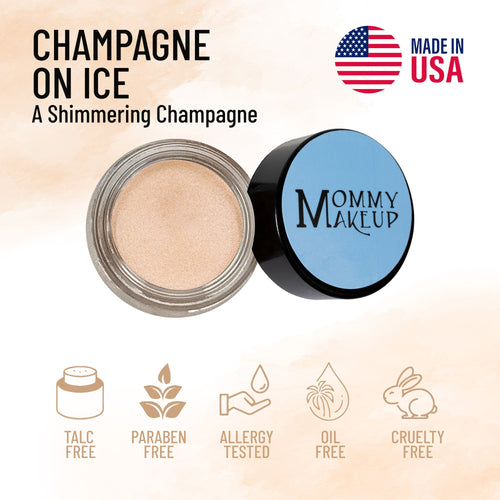 Champagne on Ice Any Wear Creme - A Waterproof Multi-tasking creme to powder product for eyes, cheeks & lips. Can be worn anywhere Mommy Makeup