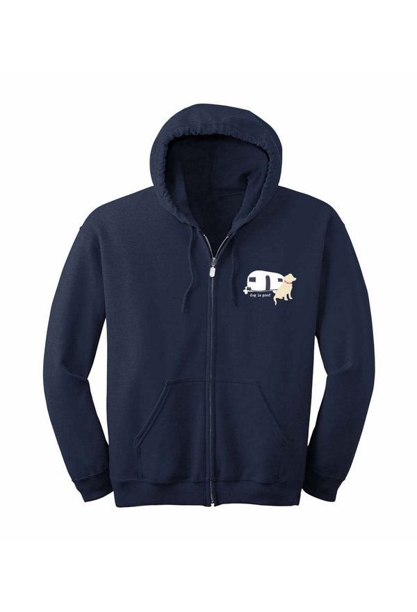 Dog is Good Dog is Good Zip Hoodie: Never RV Alone