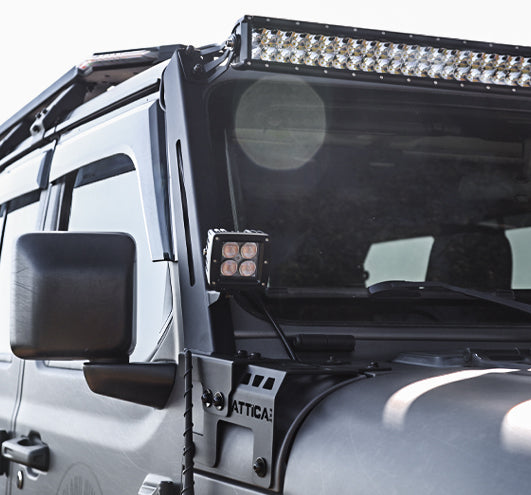 Attica 4x4 2018-2024 Jeep Wrangler JL Frontier Series Light Mount Brackets OffRoadUSA.com