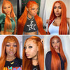 34 Inch Orange Ginger Lace Front Wigs Human Hair For Women Straight 13x4 13x6 Lace Frontal Wig 350 Colored Pre Plucked Peruvian