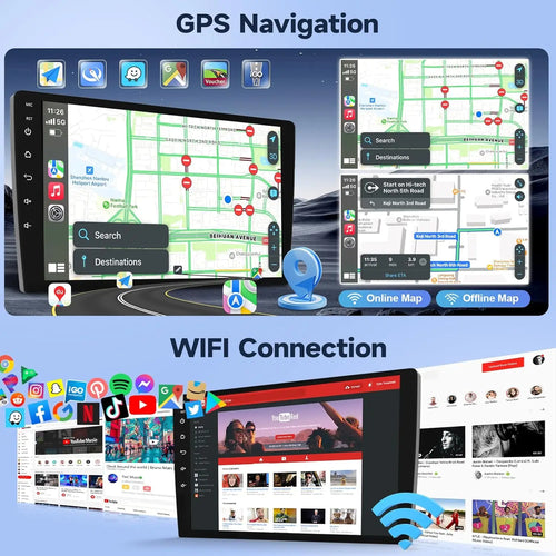 Wireless 9 Inch Car Stereo for Toyota Sienna 2004-2010 CarPlay Android Auto IPS Touchscreen Car Radio with Reverse Camera GPS FM