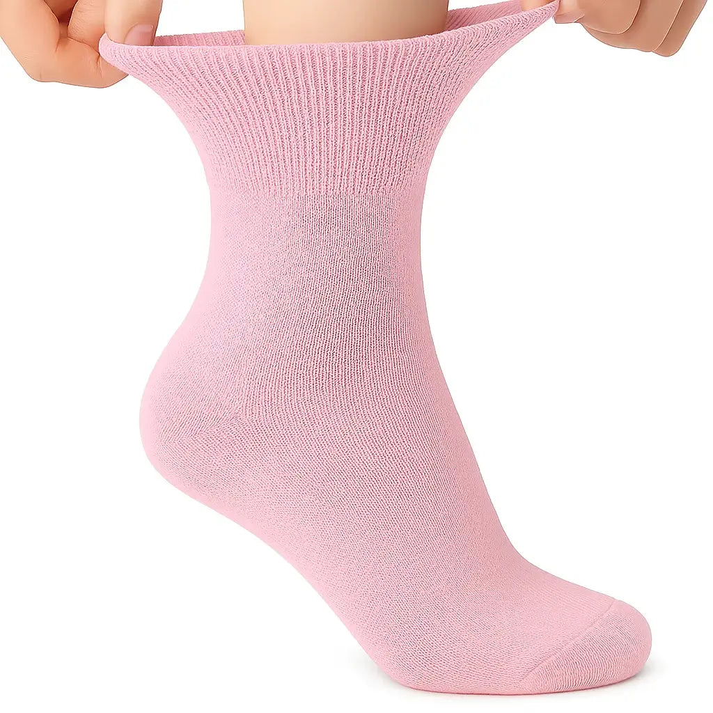 Women’s Diabetic Ankle Socks 3 Pairs Soft Cotton, Non-Binding Top, Seamless Toe, Promotes Circulation, Shoe Size 9-11