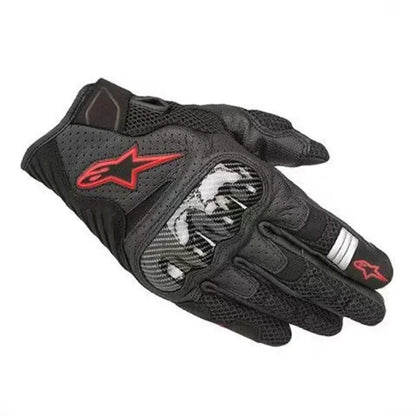 ALPINESTARS Motorcycle Gloves Black Racing Genuine Leather Motorbike Black White Road Riding Team Gloves Summer Winter