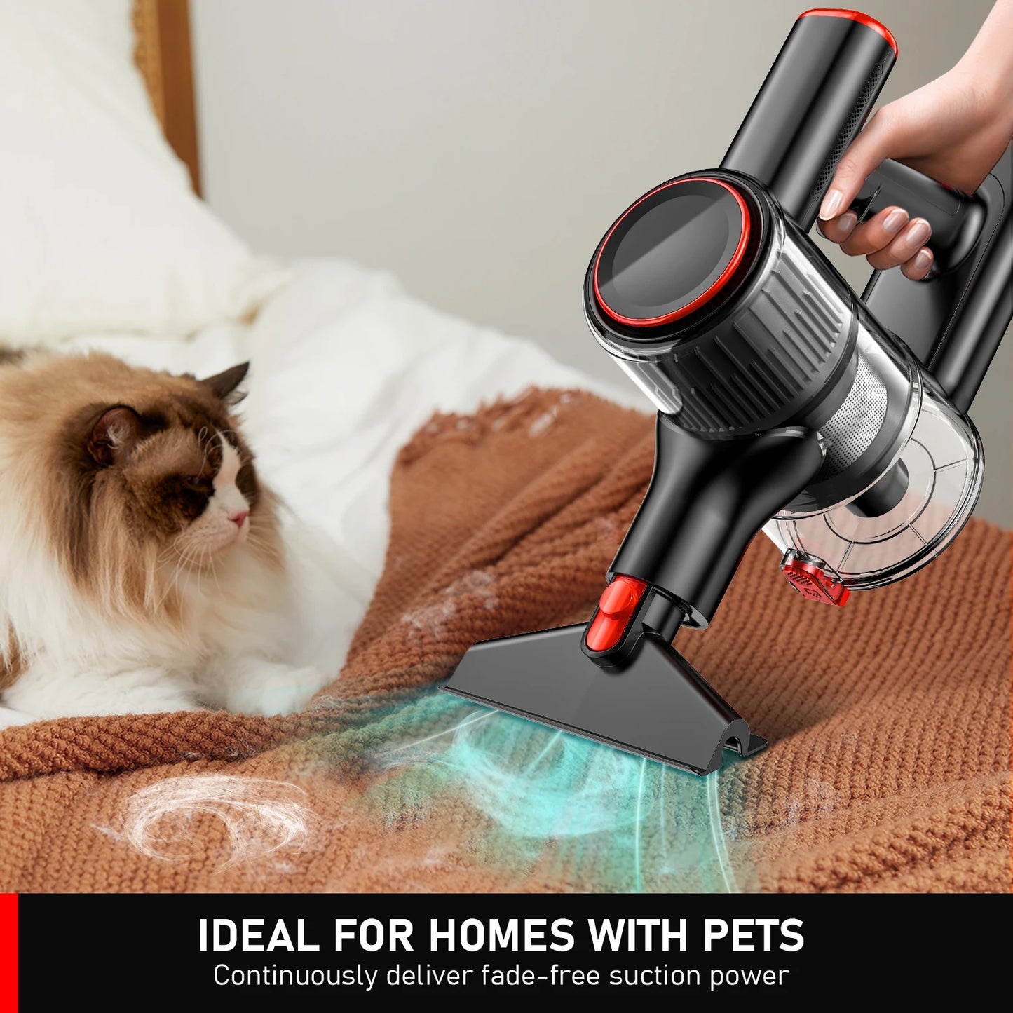 A27 30Kpa 350W Handheld Cordless Vacuum Cleaner Powerful Suction Stick Vacuum 1.5L Dust Cup for Pet Hair/Carpet/Hard Floor