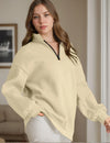 Womens Oversized Sweatshirts Half Zip Pullover Fall Trendy Fashion Outfits Drop Shoulder Tunic Pullover Tops