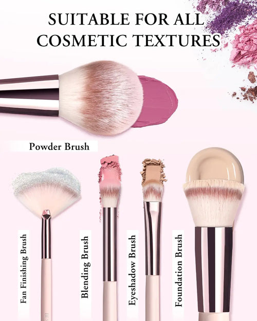 BESTOPE PRO Makeup Brushes with Case, 20PCs Travel Makeup Brush Set, Foundation Concealer Blush Eyeshadow Brush Set Contour
