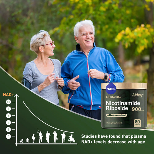 NAD+Supplement - Liposomal Nicotinamide Nucleoside 900mg + Resveratrol - Anti-aging, Skin Health, Energy Levels - 80 Capsules