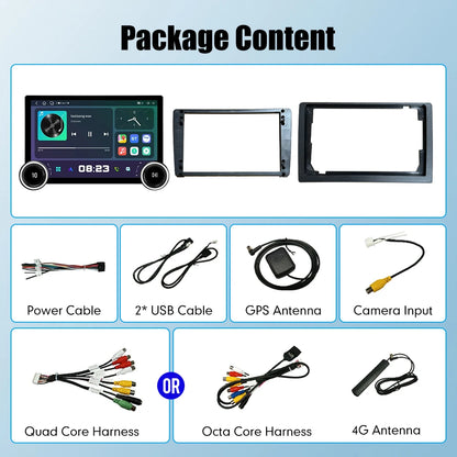 10.1/10.33/11.8 inch Screen Diamond 2K Android Car Radio 2Din Multimedia Player Double Knob Carplay Android Auto GPS Car Audio