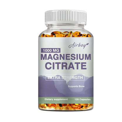 Magnesium Citrate - Supplement for Stress, Relaxation, Bone, Sleep, Heart Health, Nerve, Muscle & Metabolism - 120 Capsules
