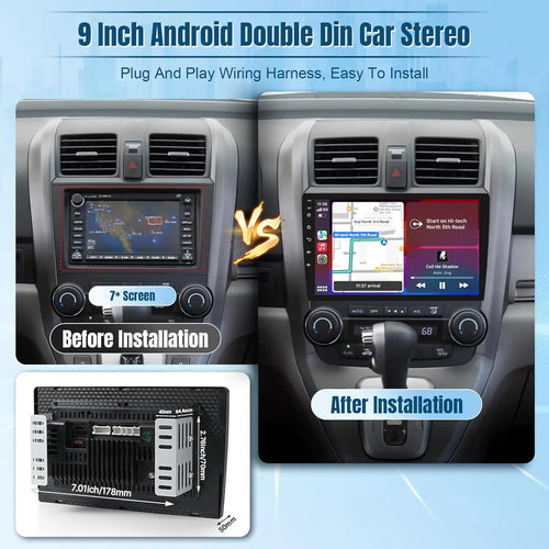 9 Inch Wireless Car Stereo Radio 2 Din IPS Touchscreen Car Video Player CarPlay Android Auto with Rear Camera GPS WIFI FM 2G+32G