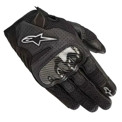 ALPINESTARS Motorcycle Gloves Black Racing Genuine Leather Motorbike Black White Road Riding Team Gloves Summer Winter