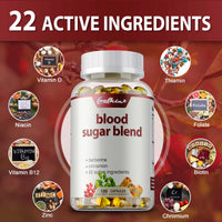 Blood Sugar Blend Capsules - Maintains Healthy Blood Sugar Levels and Supports Heart and Cardiovascular Health - 120 Capsules
