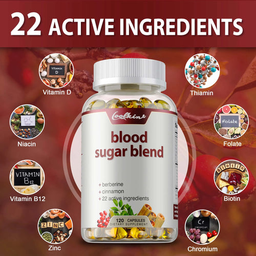 Blood Sugar Blend Capsules - Maintains Healthy Blood Sugar Levels and Supports Heart and Cardiovascular Health - 120 Capsules