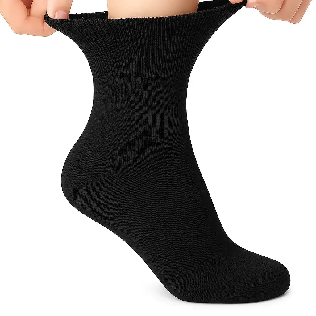 Women’s Diabetic Ankle Socks 3 Pairs Soft Cotton, Non-Binding Top, Seamless Toe, Promotes Circulation, Shoe Size 9-11