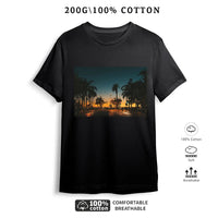 West Coast Street Series Printed American Short Sleeve T-Shirt Couple's Half Sleeve Tops Men's and Women's Street
